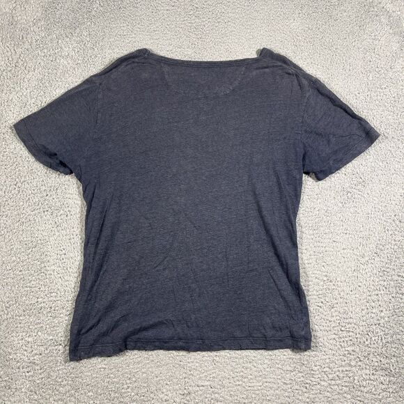 Venroy Shirt Women's Sz M Blue Short Sleeve 100% Linen Casual Tee Lightweight - Picture 4 of 7